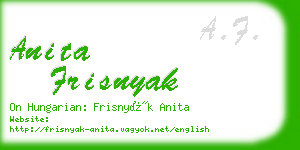 anita frisnyak business card